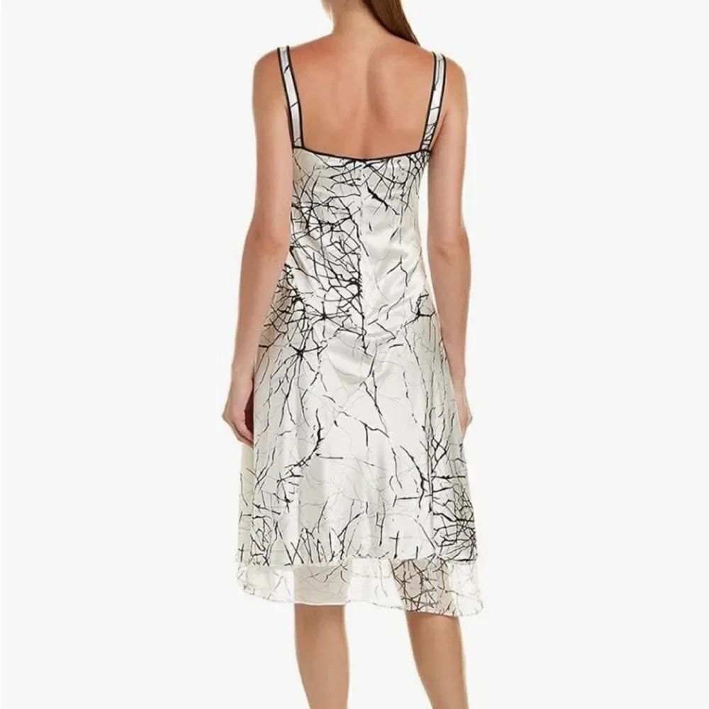 Elie Tahari Seldana Abstract-Print 100% Silk Slip Dress US 4 - Picture 4 of 9